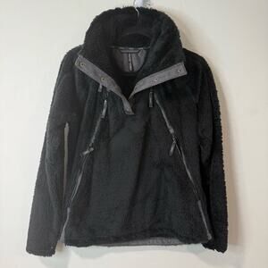 Kuhl Women's Half Zip Flight Fleece Pullover Sweatshirt Sherpa Black Small